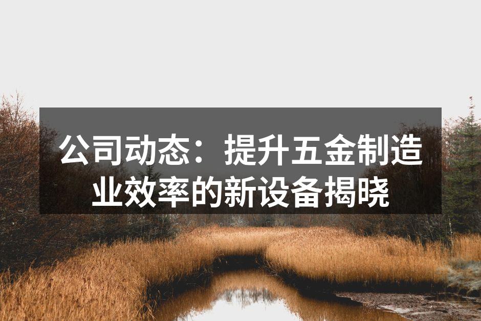公司动态：提升五金制造业效率的新设备揭晓